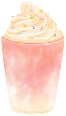 strawberry summer drink watercolor