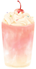 strawberry summer drink watercolor