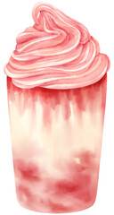 strawberry summer drink watercolor