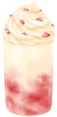 strawberry summer drink watercolor