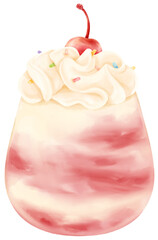 strawberry summer drink watercolor