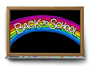 Back to school openings and hope rainbow concept as a student diversity and school inclusiveness concept as an education symbol for positive diverse learning icon