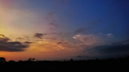 Panorama photo twilight sky background. Colorful Sunset sky and cloud. Sunset in the city [2201]