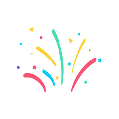 Confetti vector. colorful rolls of paper Confetti floating from the birthday party fireworks