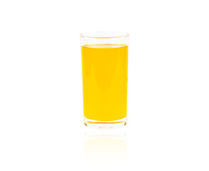orange juice on a white background isolated