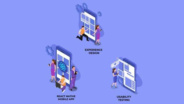 Group of people doing app development process