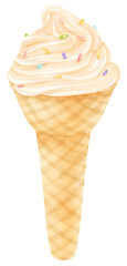 vanilla ice cream watercolor