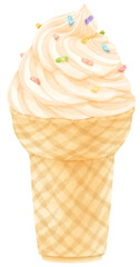 vanilla ice cream watercolor