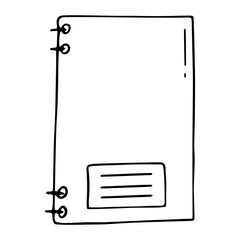 Notebook vector color icon. Hand-drawn book, notebook. Back to school education