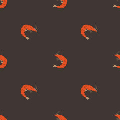 Seamless pattern with shrimp. The concept of a seafood store, a restaurant menu, a print for clothes and more.