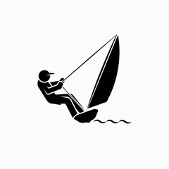 Sailing Icon. Water Sport Symbol - Vector.