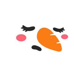 Snowman face set. snowball face decoration vector in the winter of Christmas