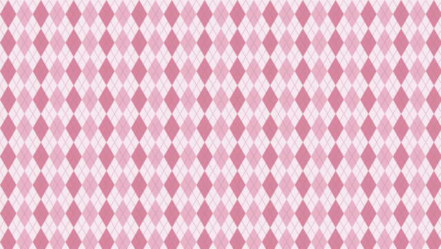 cute small pastel pink argyle, tartan, checkers, gingham, plaid, checkerboard background illustration, perfect for banner, wallpaper, backdrop, postcard, background