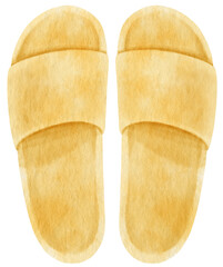 Yellow Sandals watercolor illustration for Summer Decorative Element