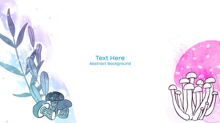 Vector botanical wall arts, with mushrooms. Minimalistic and natural. Mushrooms and line arts design. Sample text area included.