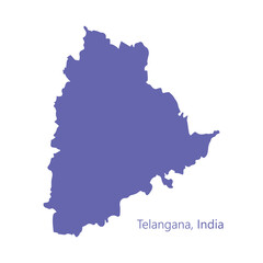 Obraz premium Telangana state, India, vector map on white background. Illustration Vector.