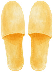 Yellow Sandals watercolor illustration for Summer Decorative Element