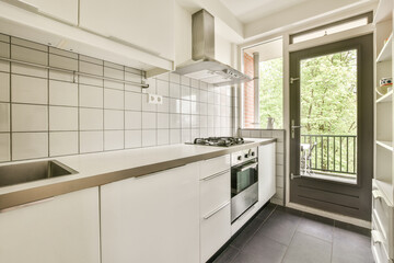 Close up of elegant sink in luxury kitchen