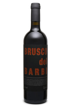 ST. PETERSBURG, RUSSIA - MARCH 04, 2022: Bottle of Brusco dei Barbi Toscana Rosso IGT, Italy, 2016