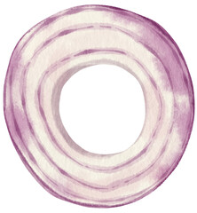 shallot slice vegetable watercolor illustration