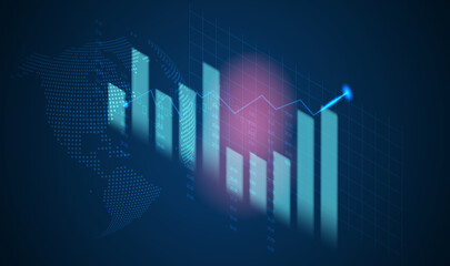 Business and financial digital graph graphic concept