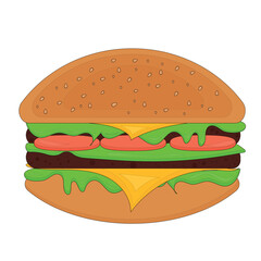 hamburger isolated on white