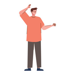 man saludating avatar character