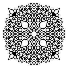 Clip art with isolated black oriental pattern