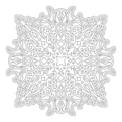 Line art for coloring book with starry pattern