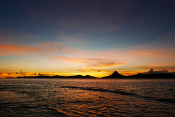 Naklejka premium Uninhabited island JEEP island in Chuuk, Micronesia. Here is the world's greatest wreck diving destination.Uninhabited island Fonom island in Chuuk, Micronesia. Here is the world's greatest wreck divi