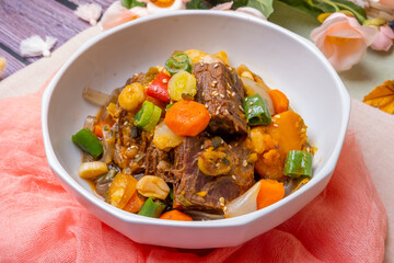 Delicious Korean food Braised Short Ribs - galbijjim