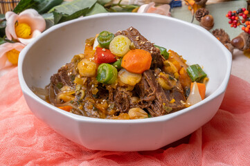 Delicious Korean food Braised Short Ribs - galbijjim