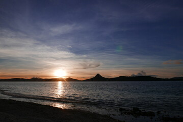 Fototapeta premium Uninhabited island JEEP island in Chuuk, Micronesia. Here is the world's greatest wreck diving destination.Uninhabited island Fonom island in Chuuk, Micronesia. Here is the world's greatest wreck divi