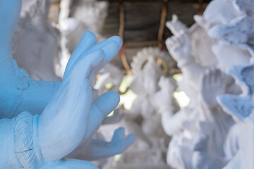 Blue tint of ganesha hand idols