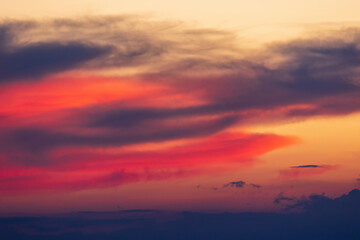 Tropical twilight with warm colors.