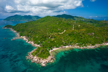 Fototapeta premium Aerial view of Koh Tao island