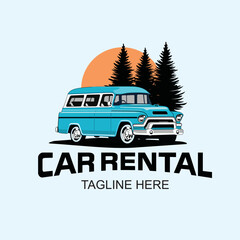 premium classic car illustration vector image