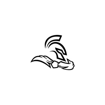 spartan helmet logo design. vector modern simple abstract concepts