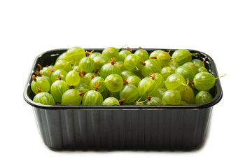 A group of gooseberries isolated on a white background.