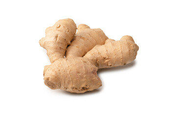 Ginger root isolated on white background.