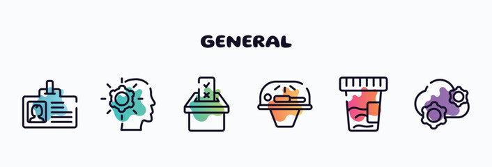 general outline icons set. thin line icons such as user data, realization, referendum, solarium, urine test, saas icon collection. can be used web and mobile.