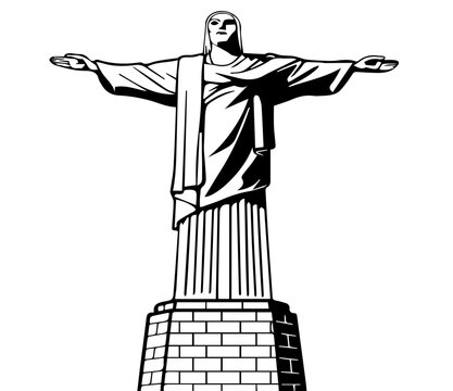 Silhouette Of Cristo Redentor, Rio De Janeiro