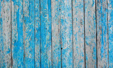 Fototapeta na wymiar Detailed background of blue wooden planks