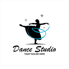 ballet dancing silhouette logo