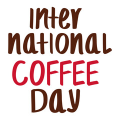 international coffee day lettering