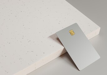 Stylish template for presentation of personal bank card design. Personal card. 3d rendering.