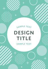 グリーン　水玉　幾何学　フレーム  背景　素材