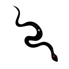 Collection of vector magic fairy tale elements, icons and illustrations. Snake.