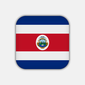 Costa Rica flag, official colors. Vector illustration.