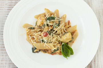 Clean White Plate With Gluten Free Pasta Food Meal